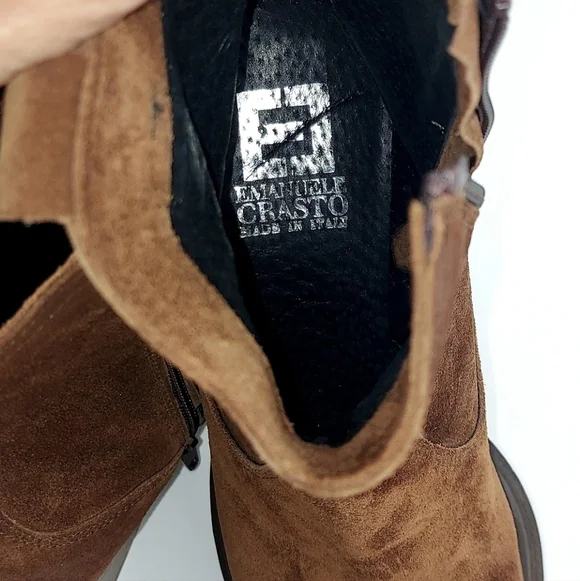 Emanuele Crasto Brown Suede Western Boots EU 39 - Picture 11 of 14